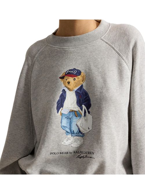 Polo Ralph LaurenFelpa girocollo con stampa Polo Ralph Lauren | 211-A96185-001LIGHT SMOKE HEATHER